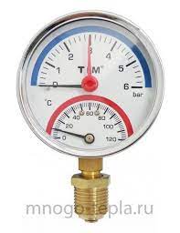 Термоманометр аксиальный 1/2 6Б ( TIM ) — фото 1