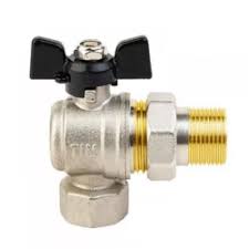 Кран угл. с амер. 1" Н/В бабочка ( TIM ) — фото 1